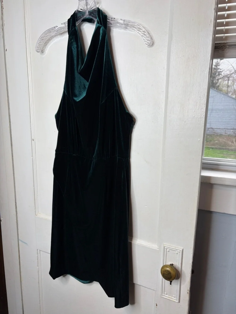 Betsey Johnson Velvet Halter Dress Drape Front Soft Goth Glam Dark Jewel Sz 4